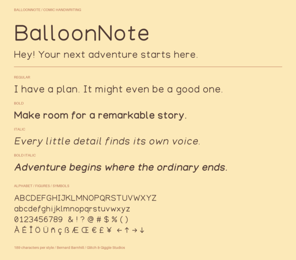 BalloonNote — A Playful, Whimsical Display Font