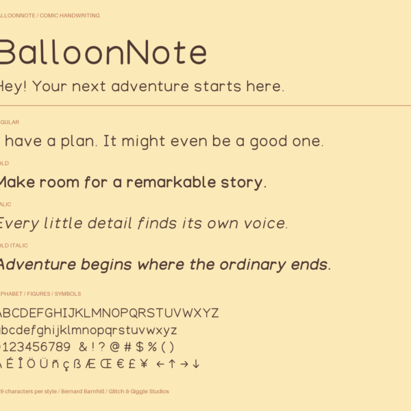 BalloonNote — A Playful, Whimsical Display Font