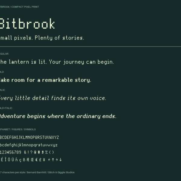 Bitbrook — A Charming Pixel-Inspired Font