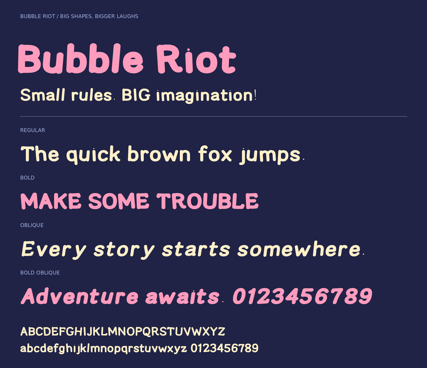 BubbleRiot — A Bold, Bubbly & Playfully Chaotic Display Font