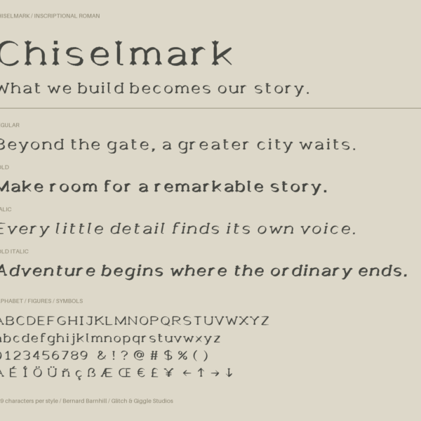 Chiselmark — A Rugged, Stone-Carved Display Font