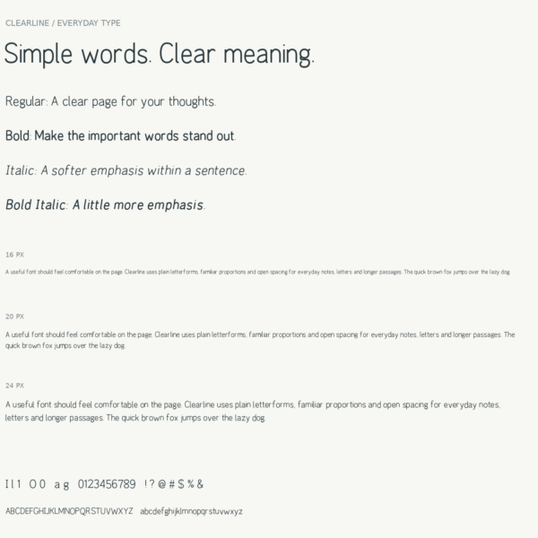 Clearline — A Clean, Modern & Versatile Typeface