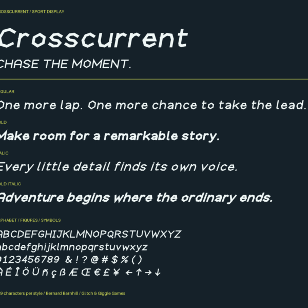 Crosscurrent — A Dynamic, Flow-Inspired Display Font