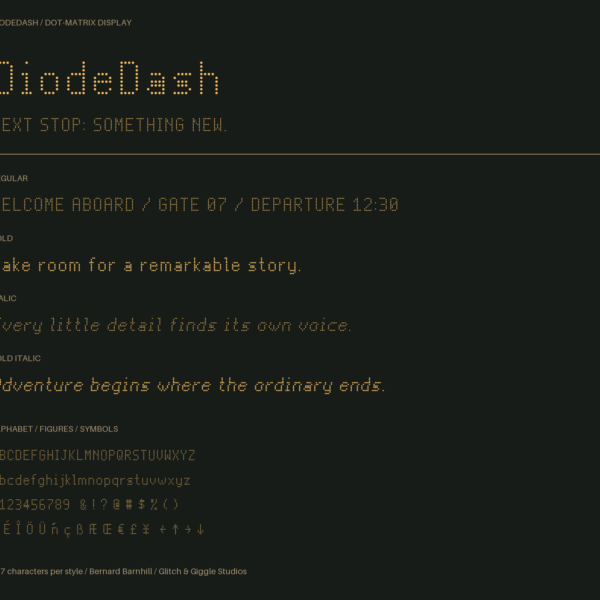 DiodeDash — A Futuristic, Electronic-Inspired Display Font