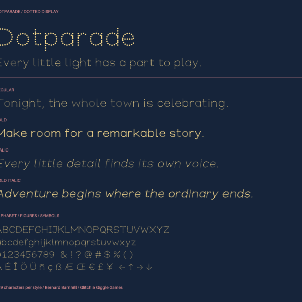 Dotparade — A Playful, Dotted & Retro-Inspired Display Font