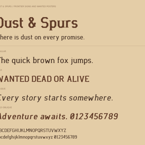 Dust & Spurs — A Rugged, Wild West-Inspired Display Font