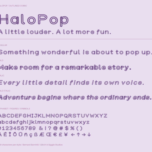 HaloPop — A Bright, Playful & Whimsical Display Font
