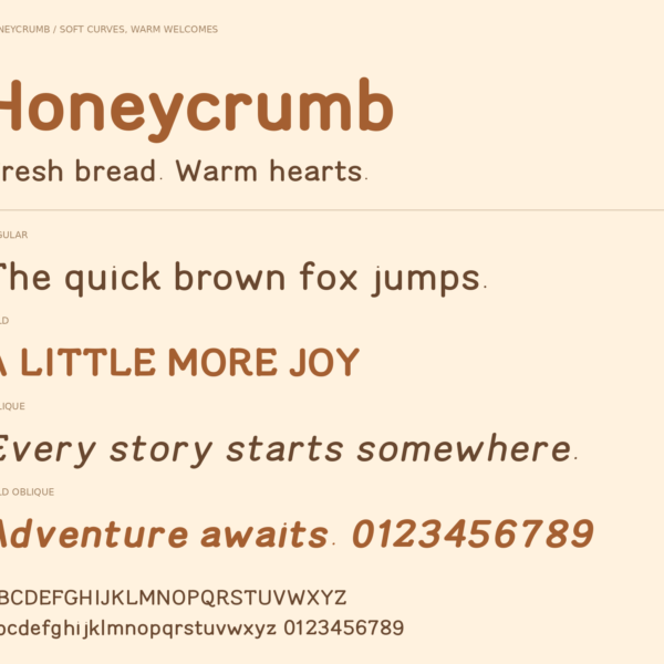 Honeycrumb — A Sweet, Cozy & Whimsical Display Font