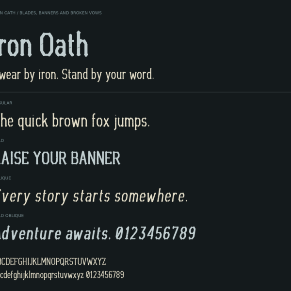 IronOath — A Bold, Medieval-Inspired Fantasy Display Font