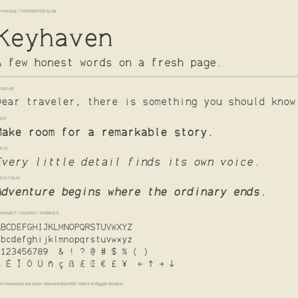 Keyhaven — A Charming, Classic-Inspired Display Font