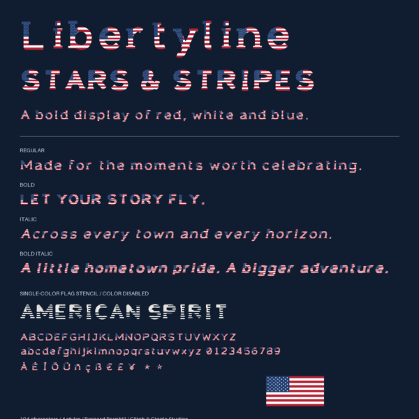 Libertyline — A Bold, American Flag-Inspired Display Font