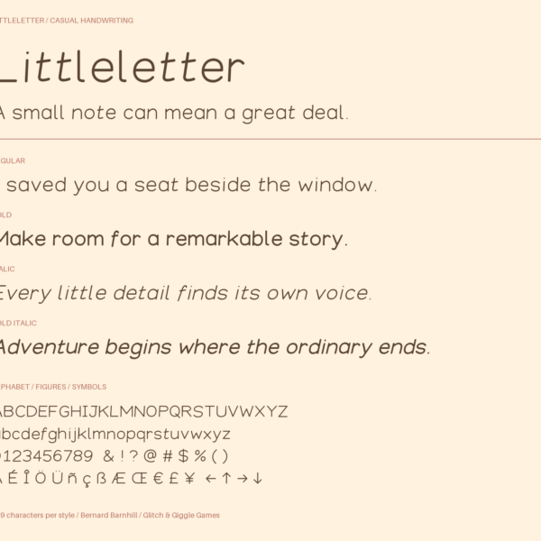 Littleletter — A Sweet, Playful & Whimsical Font