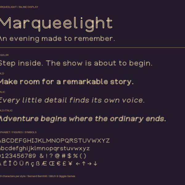 Marqueelight — A Dazzling, Vintage-Inspired Display Font