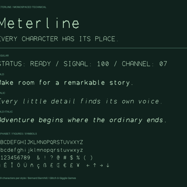 Meterline — A Modern, Precision-Inspired Display Font