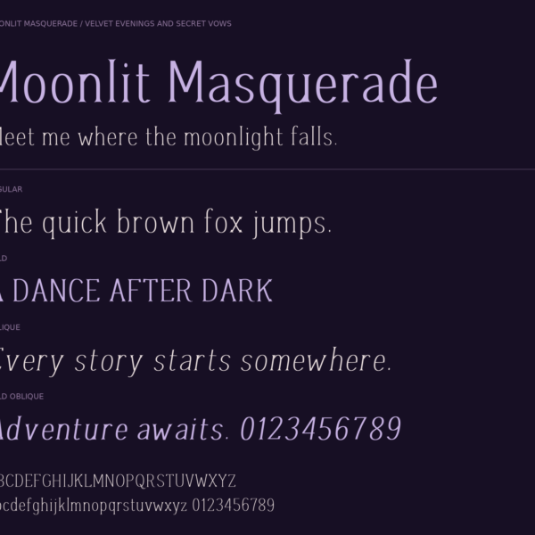 Moonlit Masquerade — An Elegant, Gothic Fantasy Display Font