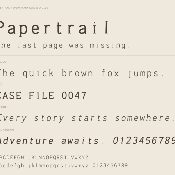 Papertrail — A Charming, Vintage-Inspired Storytelling Font