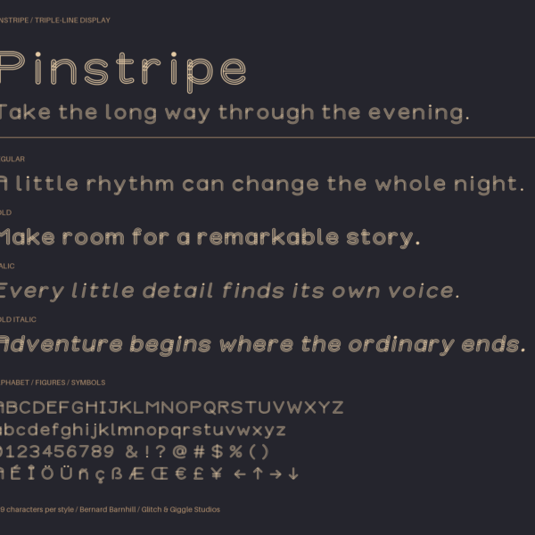 Pinstripe — A Sleek, Vintage-Inspired Display Font