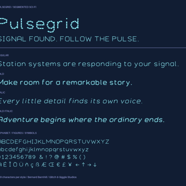 Pulsegrid — A Futuristic, Electronic-Inspired Display Font