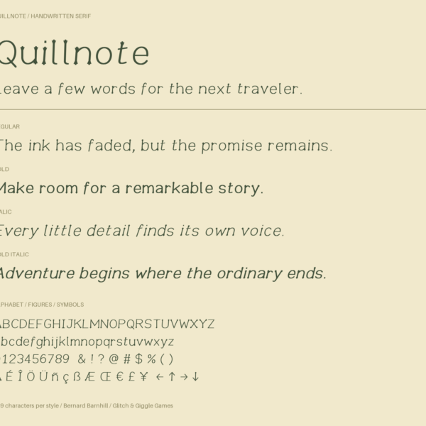 Quillnote — An Elegant, Handwriting-Inspired Font
