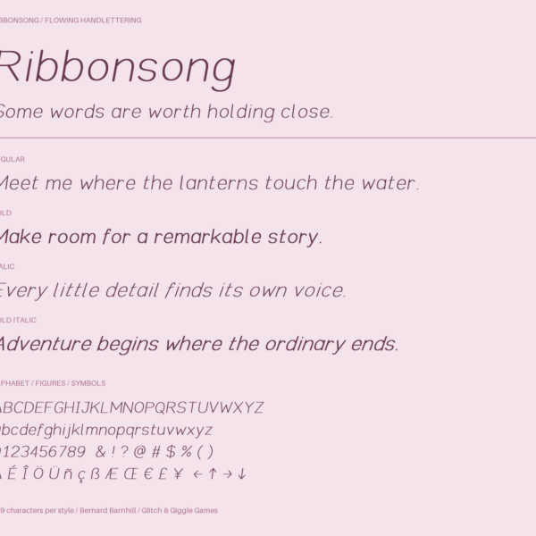 Ribbonsong — An Elegant, Flowing & Whimsical Display Font