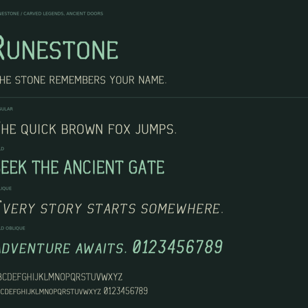 Runestone — An Ancient, Rune-Inspired Fantasy Display Font