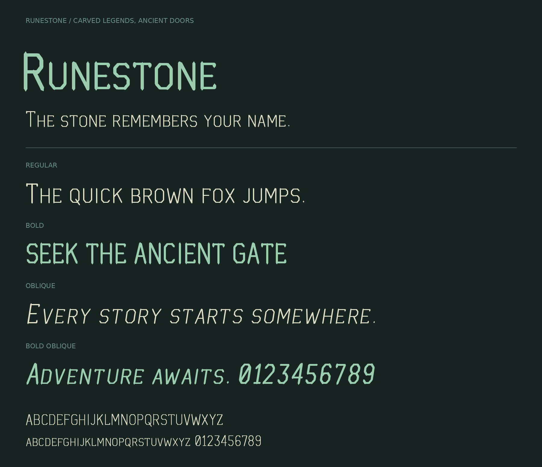 Runestone — An Ancient, Rune-Inspired Fantasy Display Font