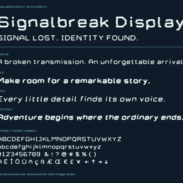 Signalbreak Display — A Glitch-Inspired, Futuristic Display Font
