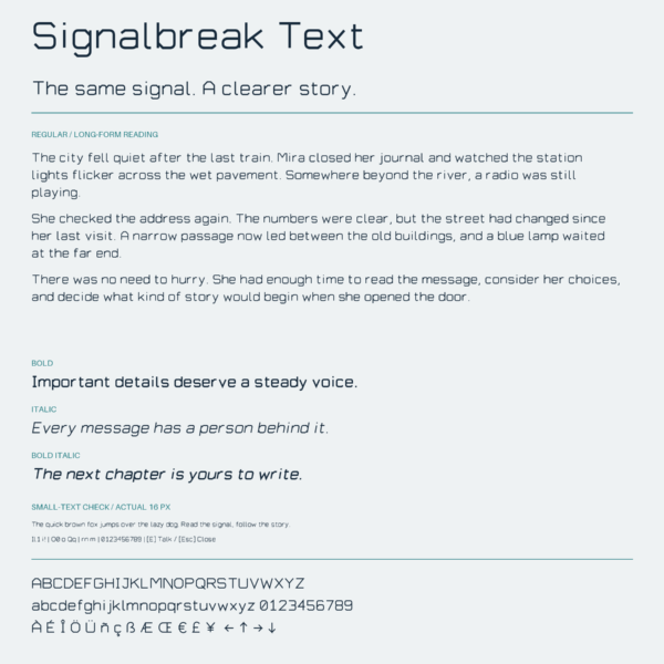 Signalbreak Text — A Futuristic, Glitch-Inspired Font for Everyday Reading