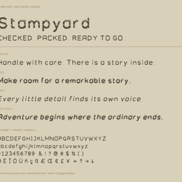 Stampyard — A Bold, Industrial & Vintage-Inspired Display Font
