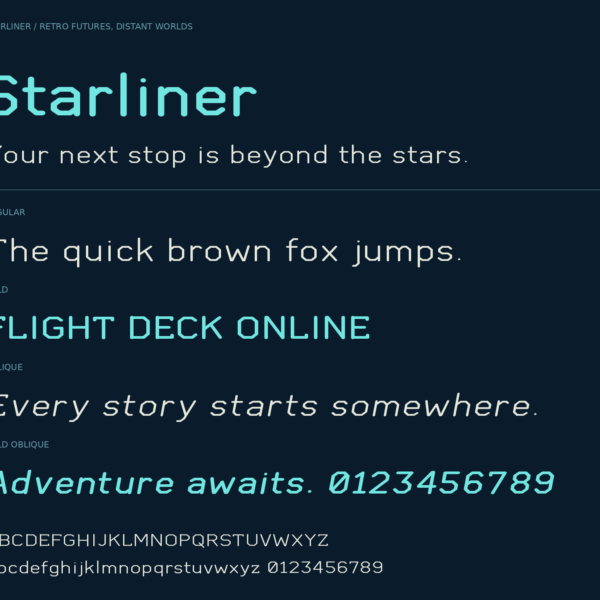 Starliner — A Sleek, Retro-Futuristic & Space-Inspired Display Font