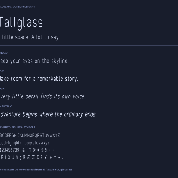 Tallglass — A Sleek, Elegant & Modern Display Font