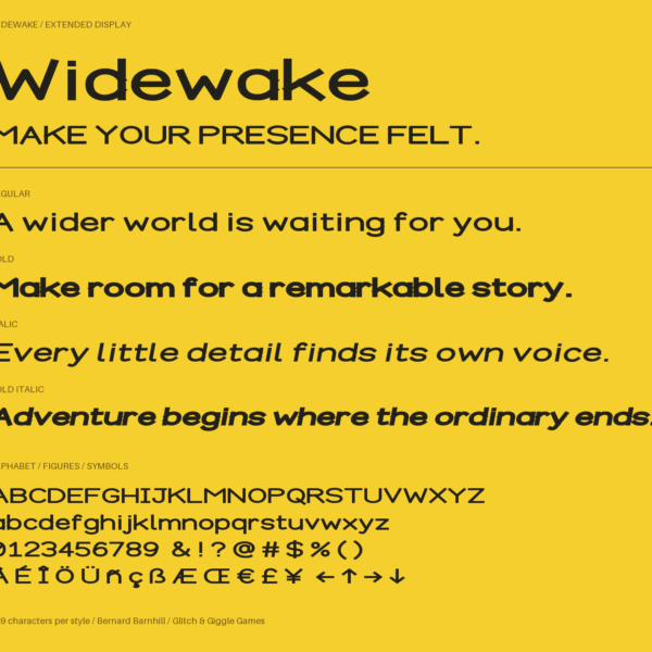 Widewake — A Bold, Expansive & Adventure-Inspired Display Font